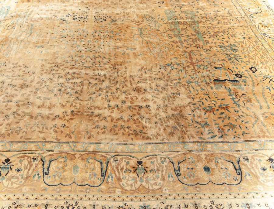 One-of-a-kind Oversized Antique North Indian Handmade Wool Rug BB5982