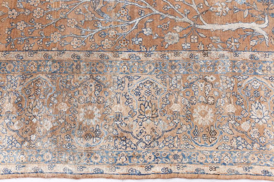 Large Antique North Indian Brown Handmade Wool Rug BB6024
