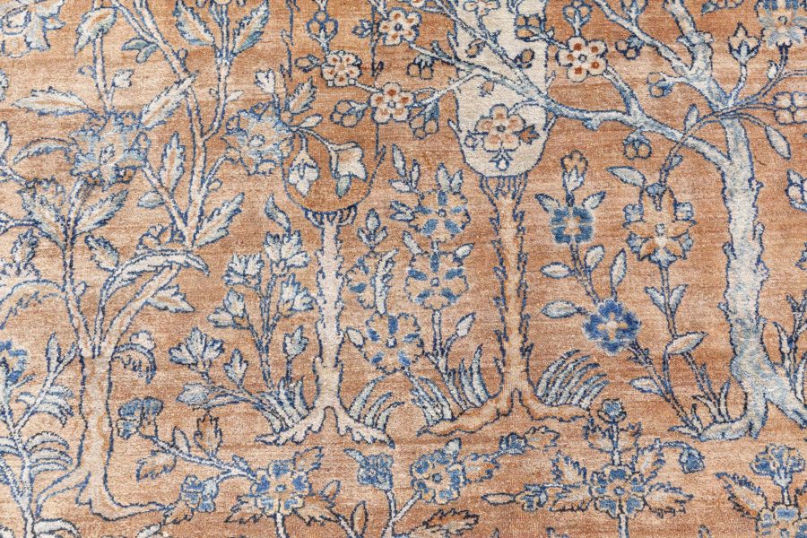Large Antique North Indian Brown Handmade Wool Rug BB6024