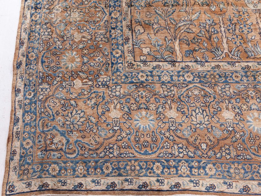 Large Antique North Indian Brown Handmade Wool Rug BB6024
