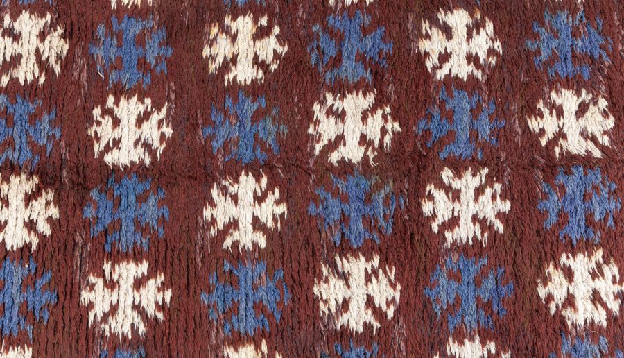 Vintage Swedish pile rug (svarta prinsen) by Marta Maas Fjetterstrom BB6066