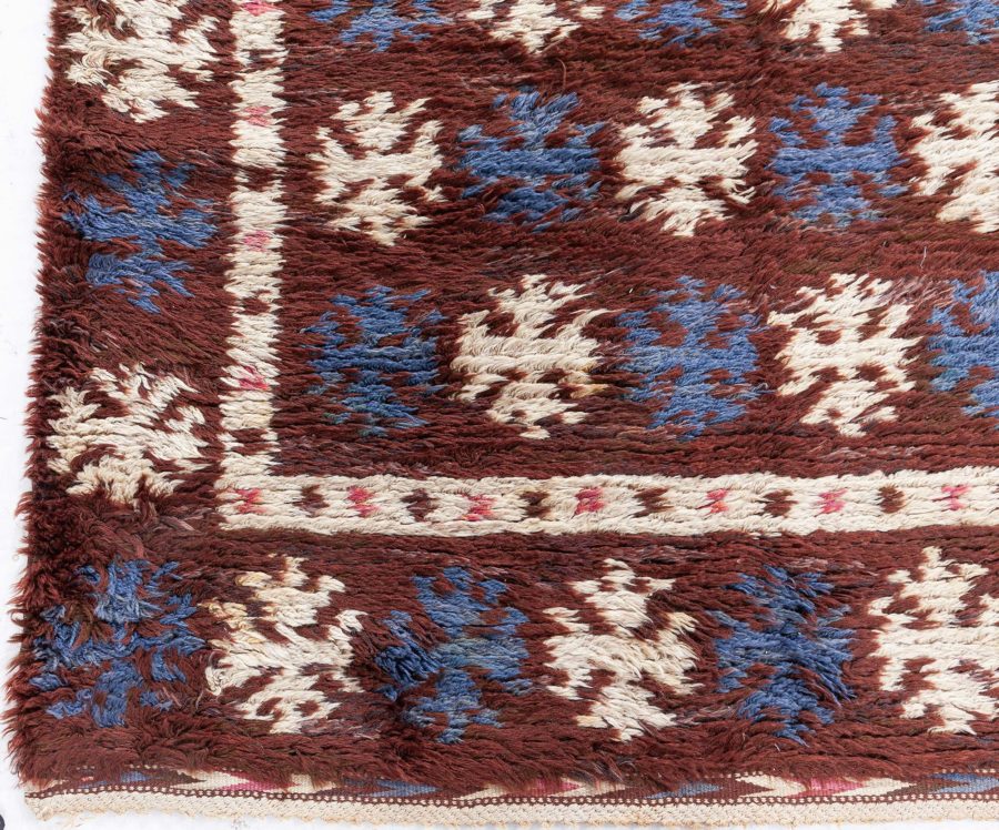 Vintage Swedish pile rug (svarta prinsen) by Marta Maas Fjetterstrom BB6066