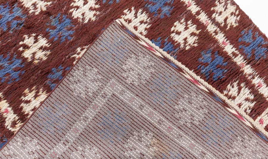 Vintage Swedish pile rug (svarta prinsen) by Marta Maas Fjetterstrom BB6066