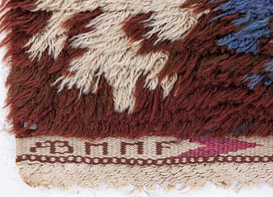 Vintage Swedish pile rug (svarta prinsen) by Marta Maas Fjetterstrom BB6066
