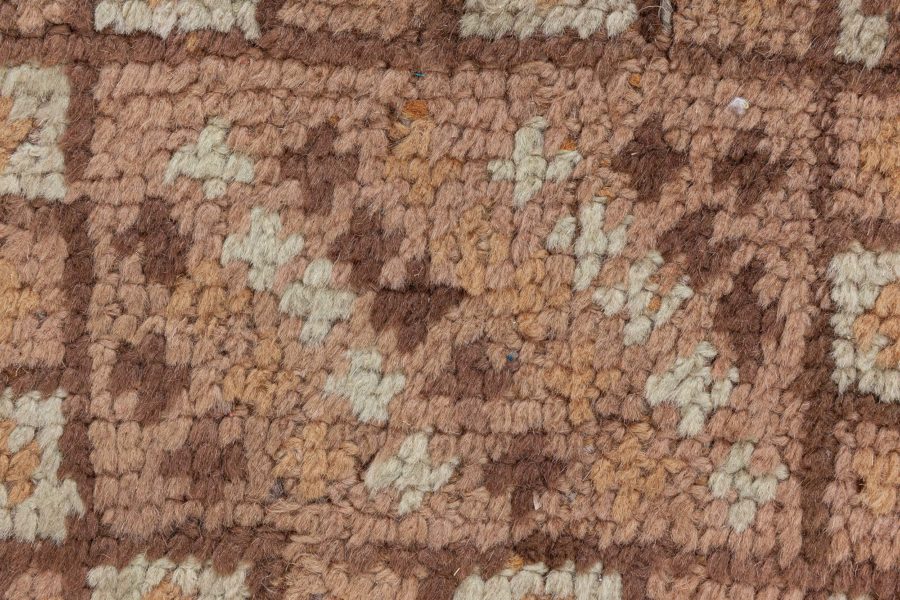 Antique Turkish Oushak Brown, Beige & Gray Handwoven Wool Rug BB6084