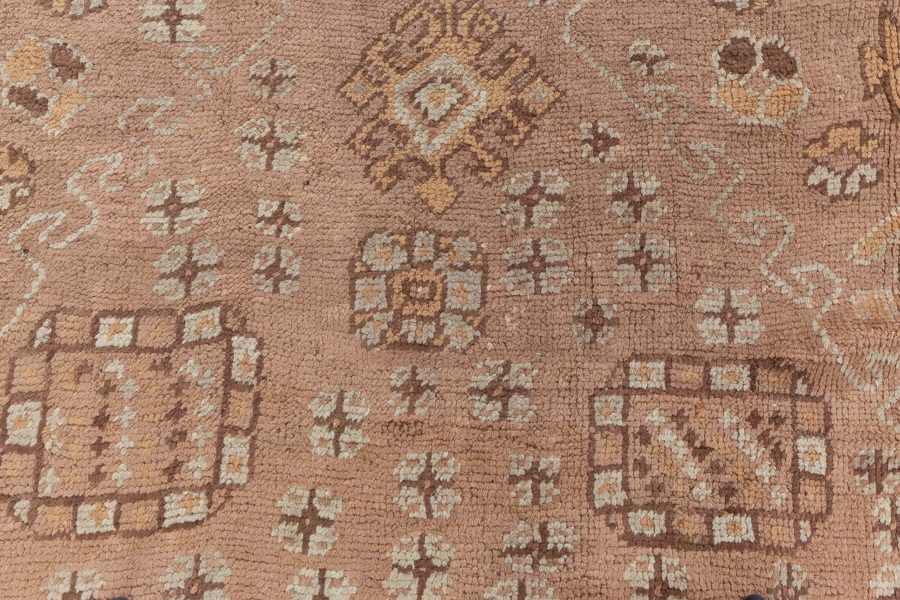 Antique Turkish Oushak Brown, Beige & Gray Handwoven Wool Rug BB6084