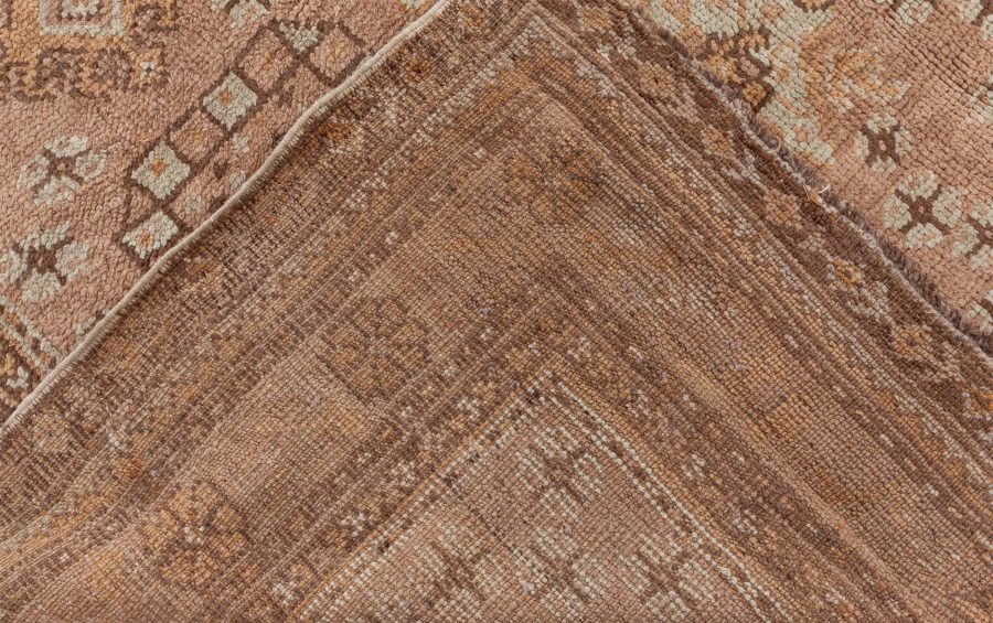Antique Turkish Oushak Brown, Beige & Gray Handwoven Wool Rug BB6084