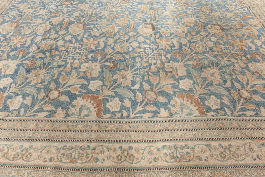 High-quality Vintage Persian Khorassan Green Handmade Wool Rug BB6085