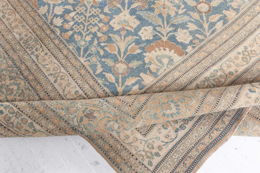 High-quality Vintage Persian Khorassan Green Handmade Wool Rug BB6085