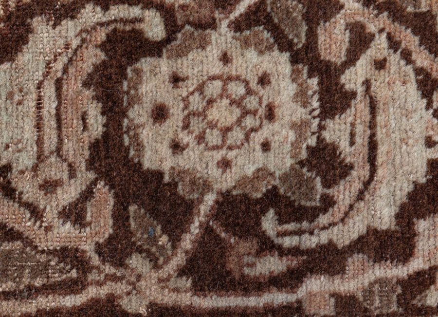 Authentic Persian Tabriz Brown Handmade Wool Rug BB6093
