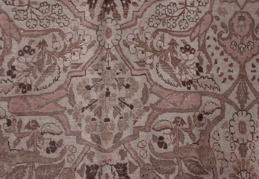 Authentic Persian Tabriz Brown Handmade Wool Rug BB6093