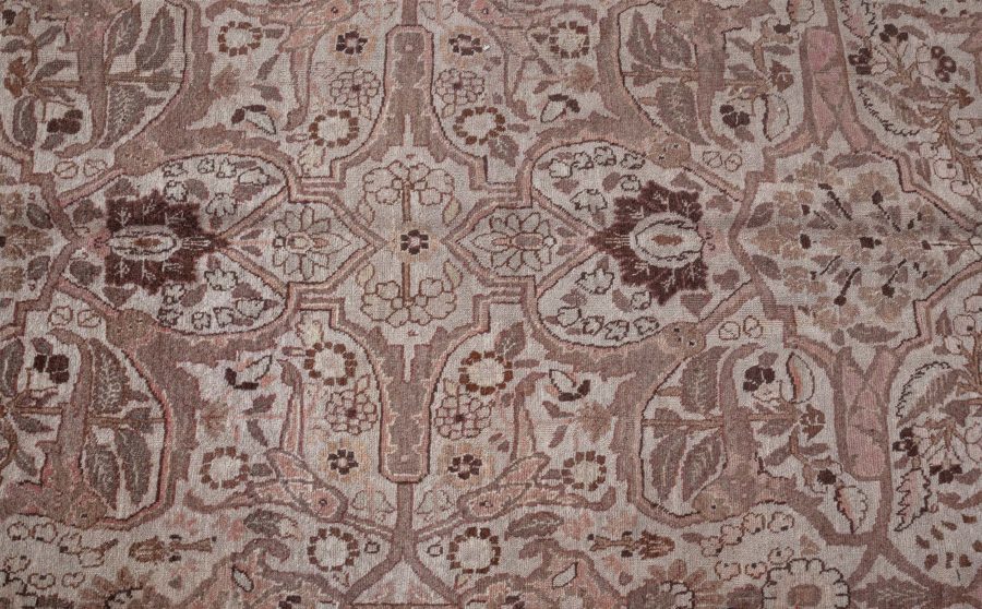 Authentic Persian Tabriz Brown Handmade Wool Rug BB6093
