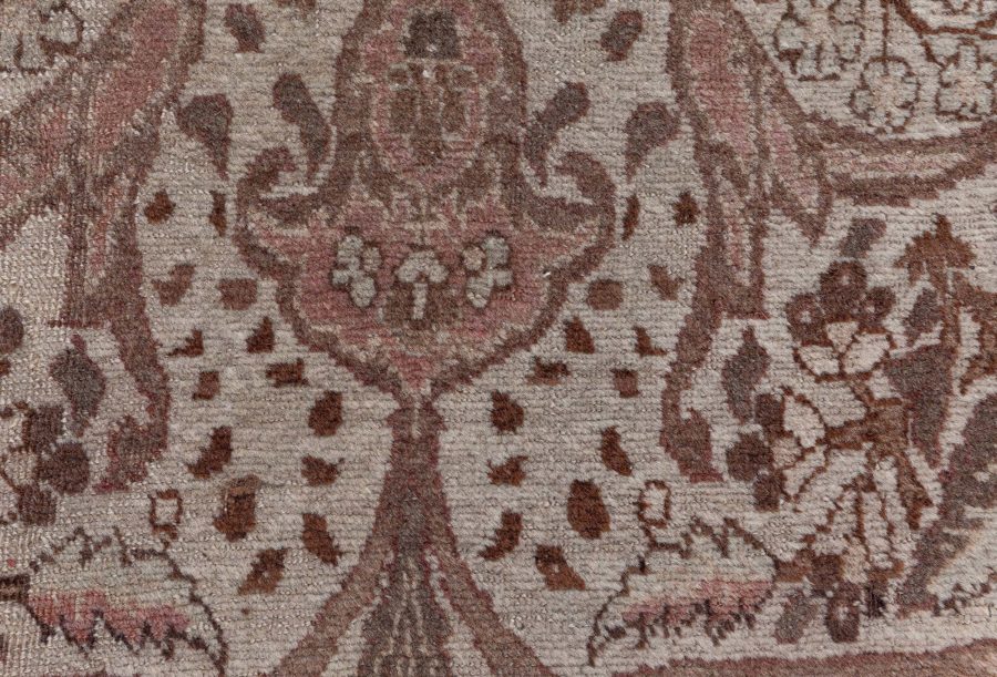 Authentic Persian Tabriz Brown Handmade Wool Rug BB6093