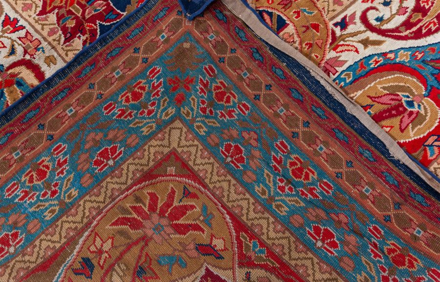 Authentic English Axminster Blue, Red Carpet BB6127