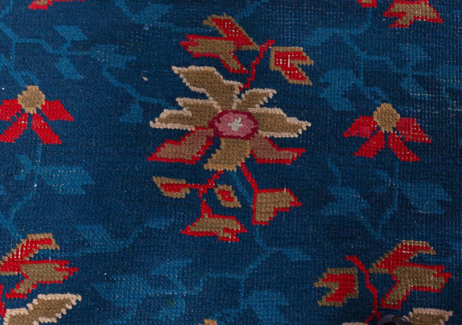 Authentic English Axminster Blue, Red Carpet BB6127