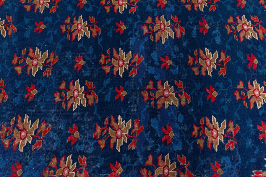 Authentic English Axminster Blue, Red Carpet BB6127