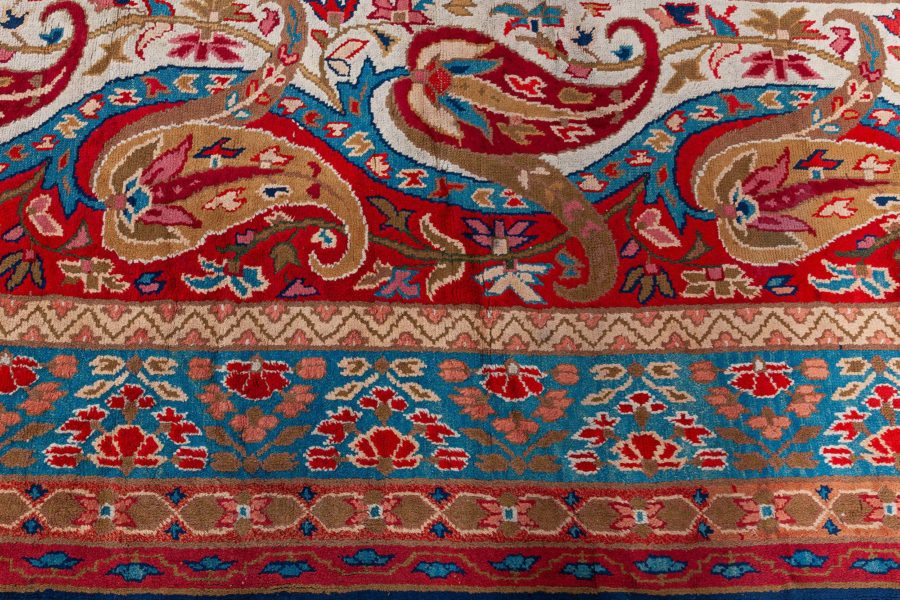 Authentic English Axminster Blue, Red Carpet BB6127