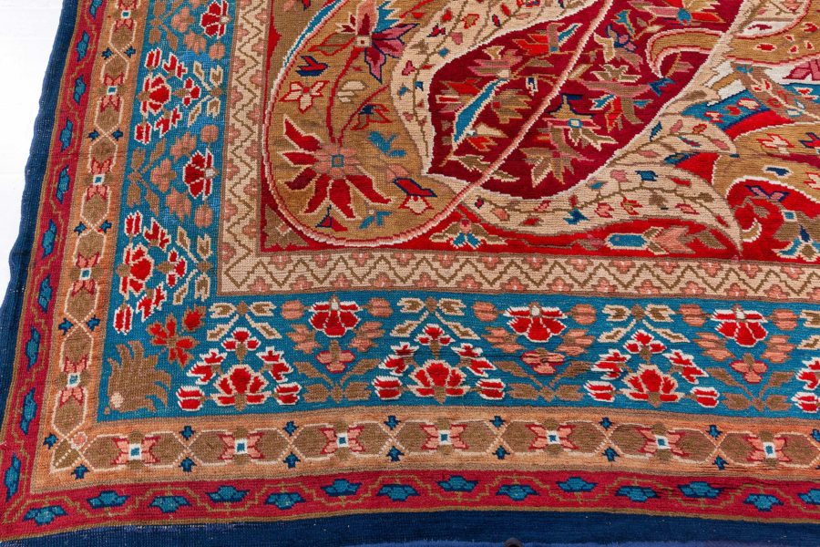 Authentic English Axminster Blue, Red Carpet BB6127