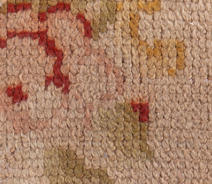 Oversized Savonnerie Antique Beige Handmade Wool Rug BB6129