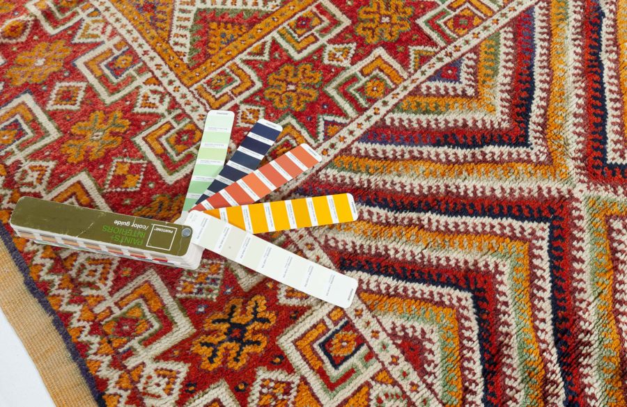 Vintage Bold Moroccan Tribal Geometric Orange Area Rug BB6164