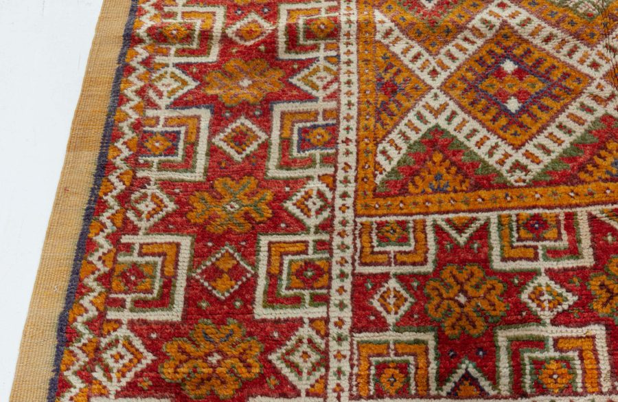 Vintage Bold Moroccan Tribal Geometric Orange Area Rug BB6164