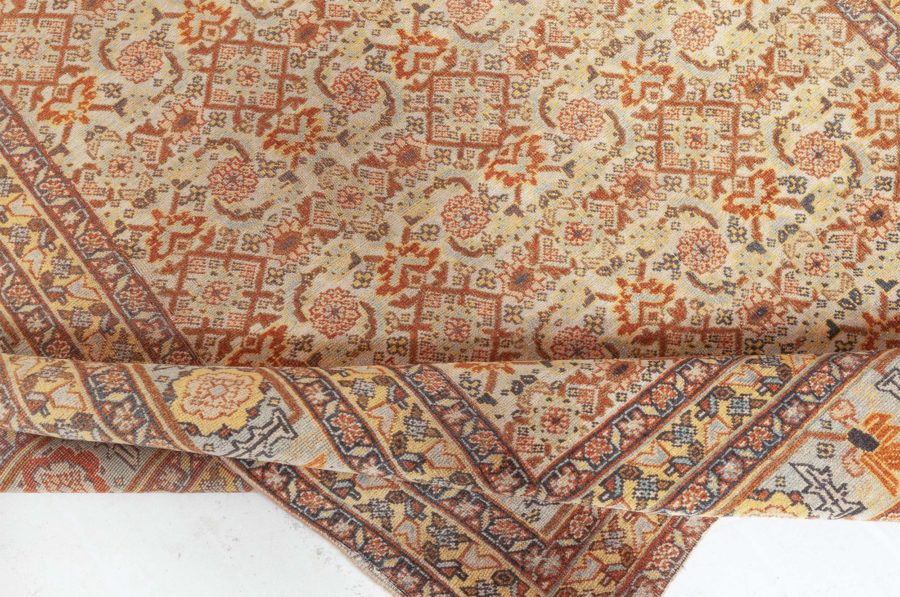 Antique Persian Tabriz Brown, Pink and Gray Handwoven Wool Rug BB6178