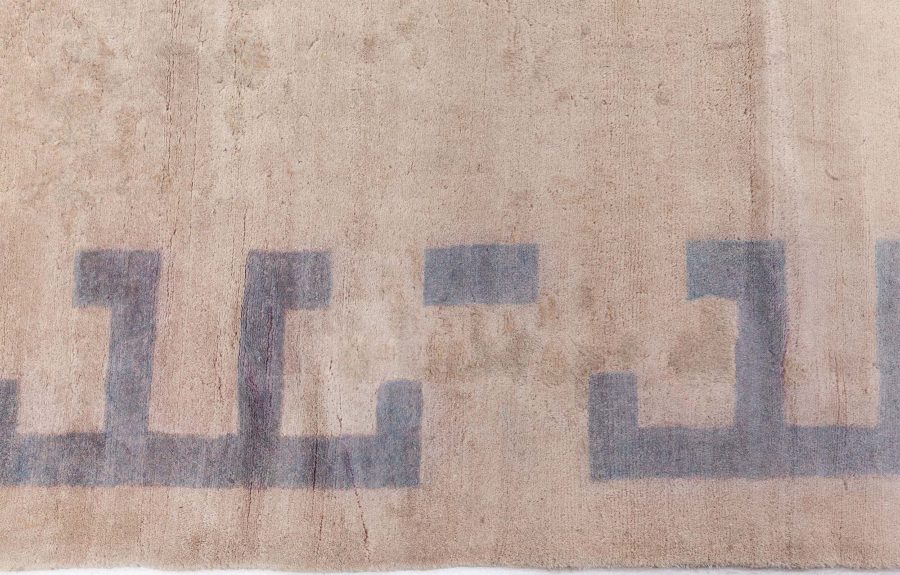 Mid-20th Century Art Deco Chinese Handwoven Wool Rug in Steel Gray Color BB6221