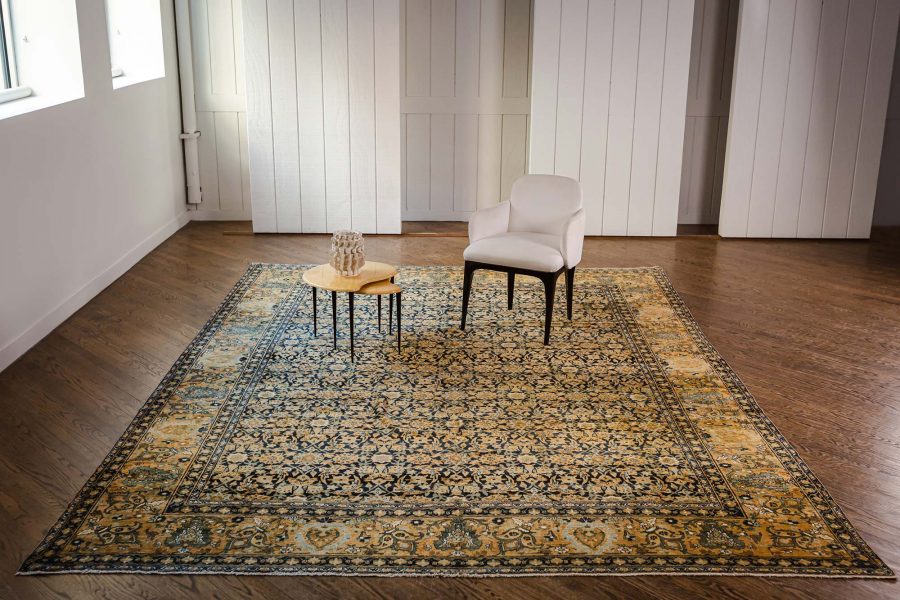 Early 20th Century Persian Kirman Botanic Handwoven Wool Rug BB7076