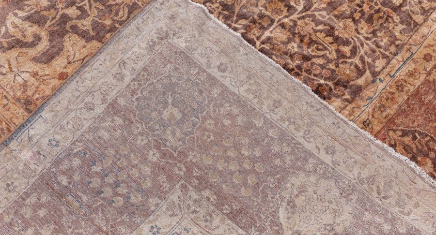 Early 20th Century Indian Chocolate Brown Handmade Wool Carpet (Size Adjusted) BB7110