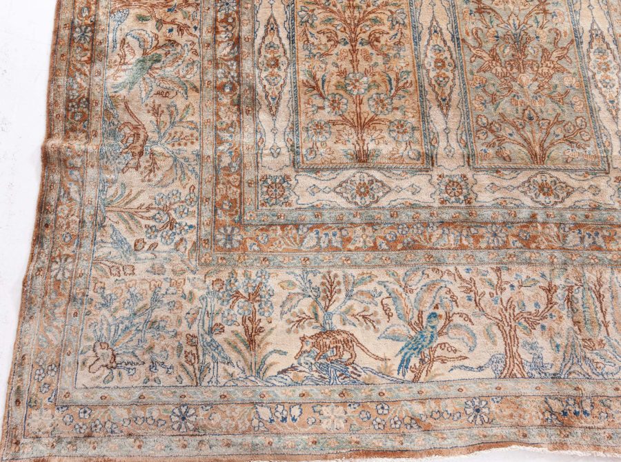 Authentic Early 20th Century Persian Kirman Handmade Wool Carpet BB7113