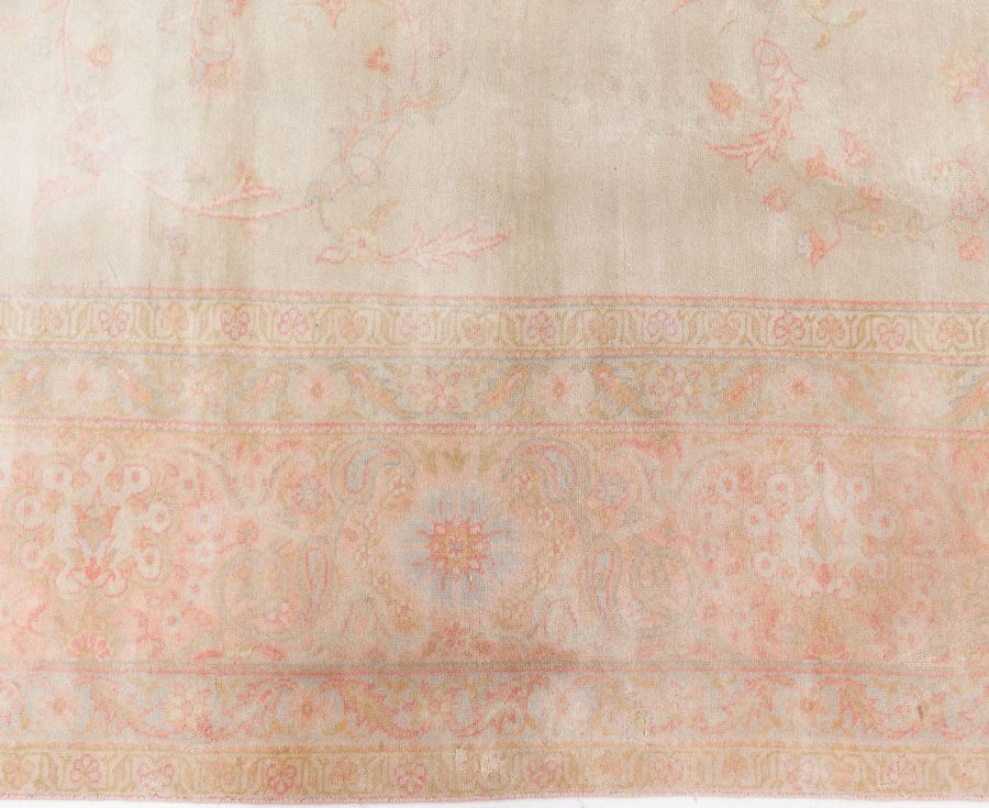 Antique Turkish Borlou Botanic Handwoven Wool Rug BB7138