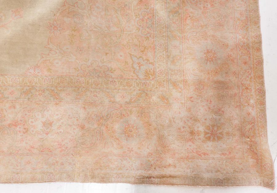 Antique Turkish Borlou Botanic Handwoven Wool Rug BB7138