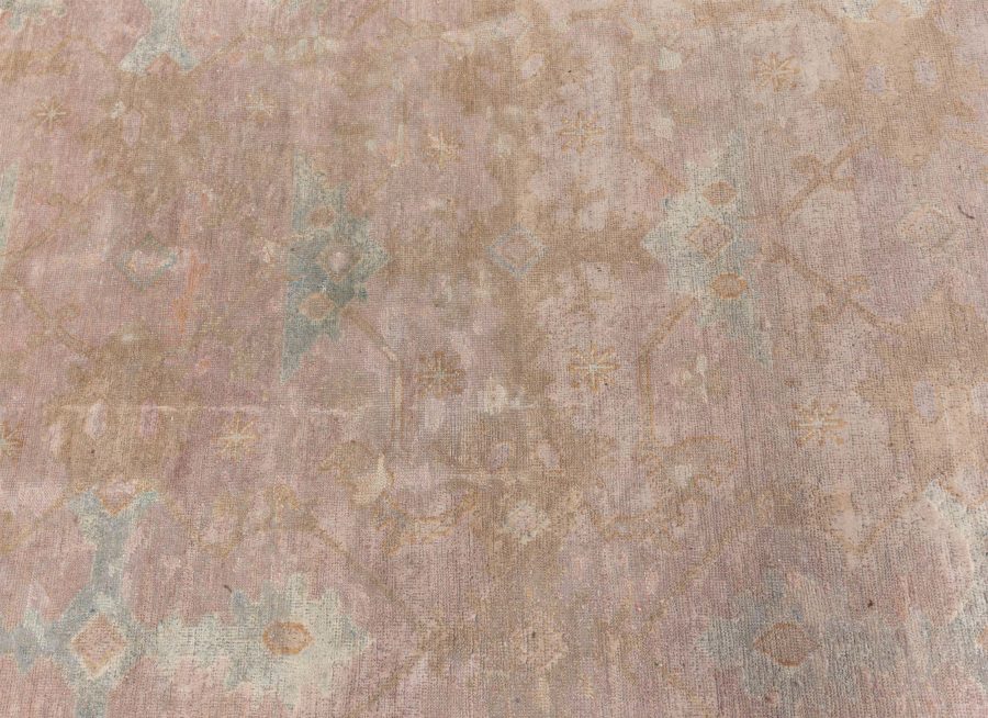 Oversized Vintage Chinese Camel and Light Green Wool Carpet BB7170