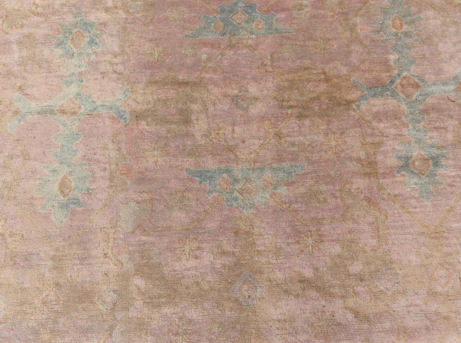 Oversized Vintage Chinese Camel and Light Green Wool Carpet BB7170