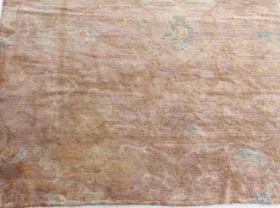 Oversized Vintage Chinese Camel and Light Green Wool Carpet BB7170