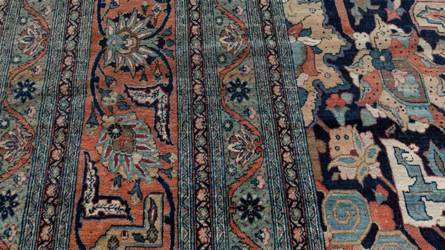 19th Century Persian Tabriz Handwoven Wool Rug BB7223