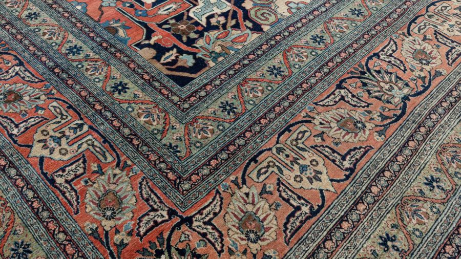 19th Century Persian Tabriz Handwoven Wool Rug BB7223