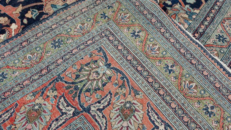 19th Century Persian Tabriz Handwoven Wool Rug BB7223