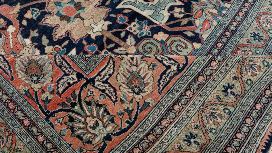 19th Century Persian Tabriz Handwoven Wool Rug BB7223