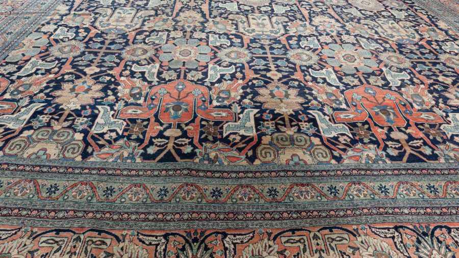 19th Century Persian Tabriz Handwoven Wool Rug BB7223