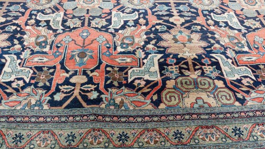 19th Century Persian Tabriz Handwoven Wool Rug BB7223