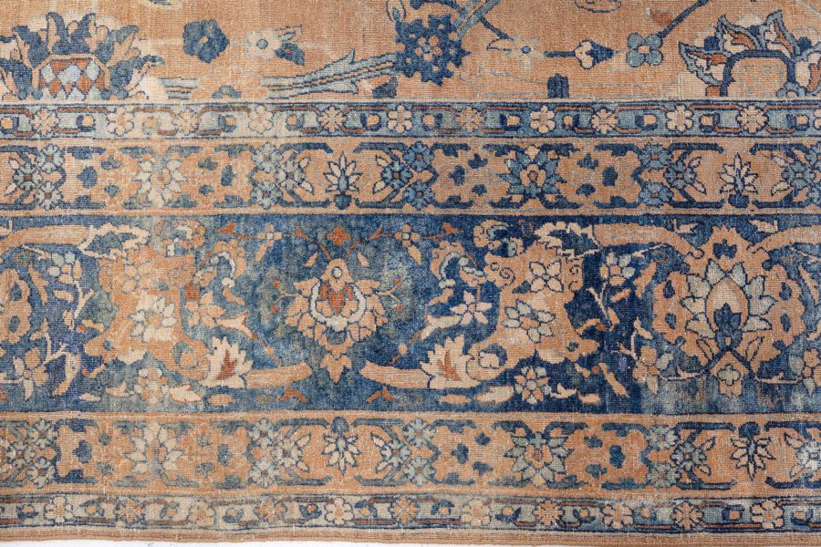 Antique Persian Kirman Botanic Handmade Wool Carpet BB7239