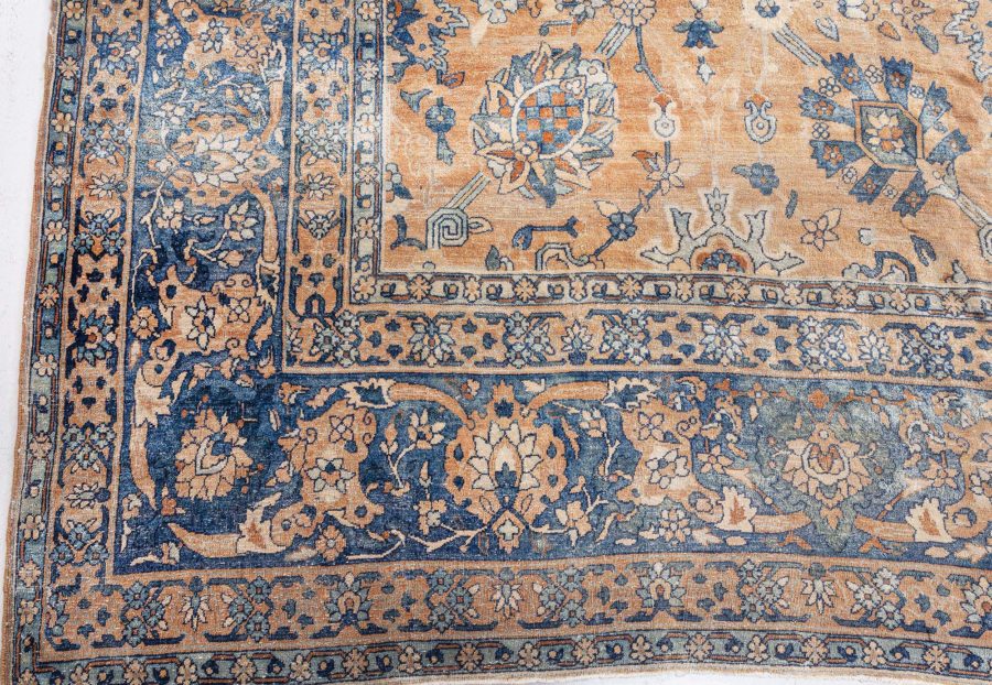 Antique Persian Kirman Botanic Handmade Wool Carpet BB7239