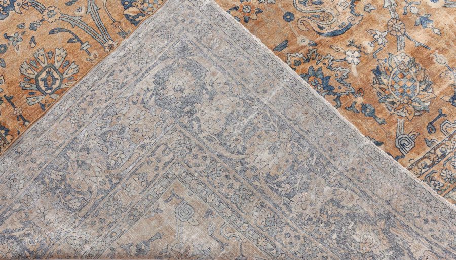 Antique Persian Kirman Botanic Handmade Wool Carpet BB7239