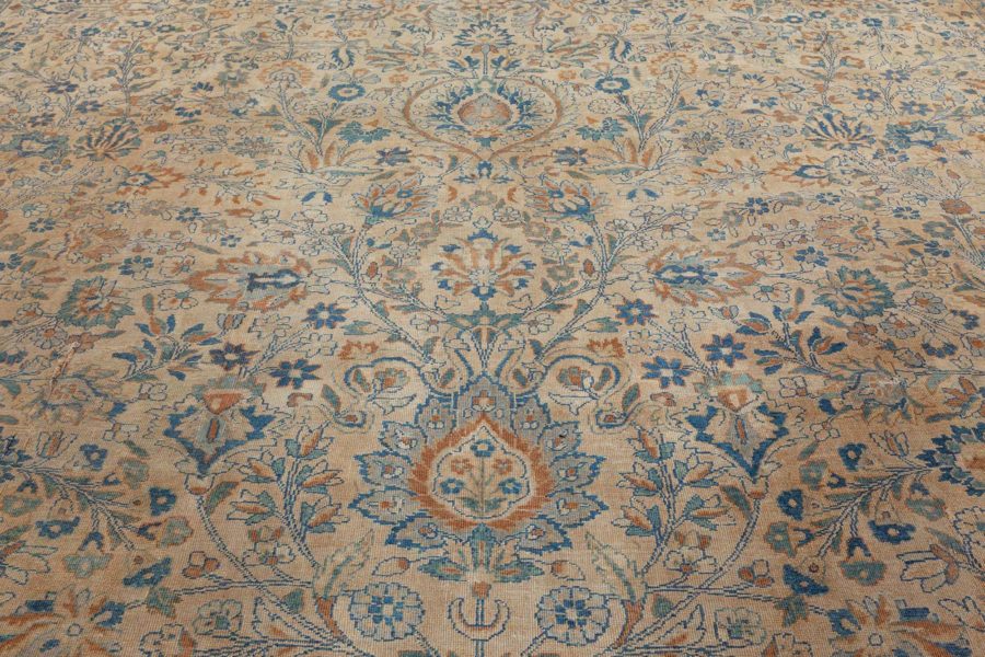 Authentic 1900s Persian Kirman Handmade Wool Rug BB7255