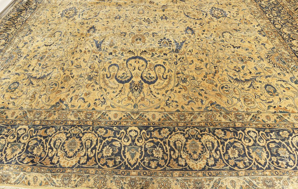 One-of-a-kind Oversized Antique Persian Kirman Handmade Wool Carpet BB7258