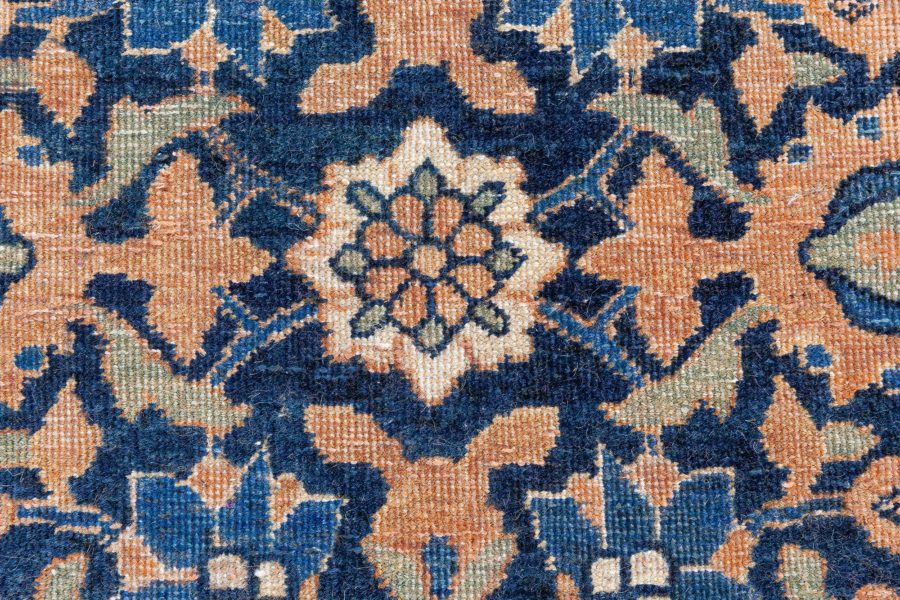 Authentic Persian Tabriz Botanic Blue Handmade Wool Rug BB7266