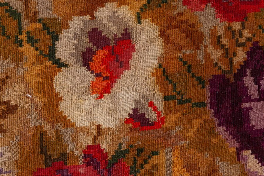 Early 20th Century Russian Bessarabian Floral Handmade Wool Rug BB7280
