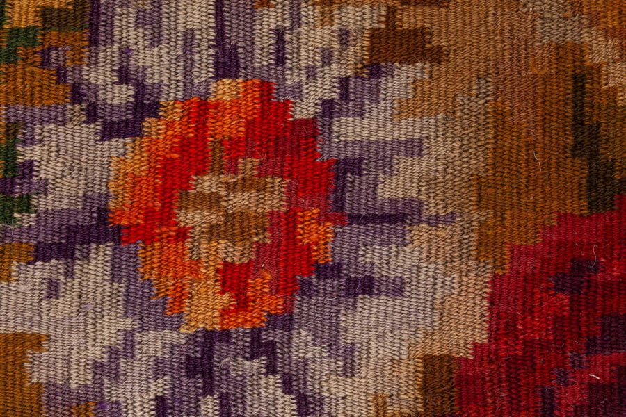 Early 20th Century Russian Bessarabian Floral Handmade Wool Rug BB7280