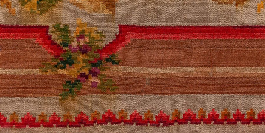 Early 20th Century Russian Bessarabian Floral Handmade Wool Rug BB7280